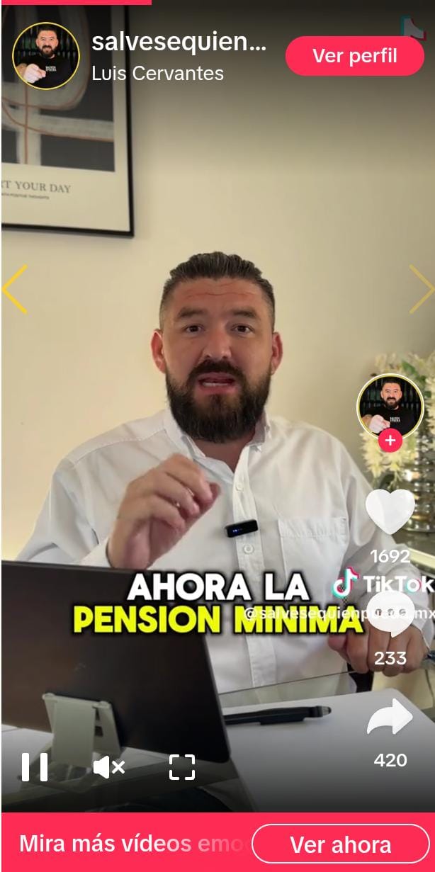 Vista previa de video de TikTok sobre pensión IMSS